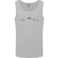 Mountain ECG Hiking Trekking Climbing Pulse Mens Vest Tank Top Sports Grey