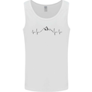 Mountain ECG Hiking Trekking Climbing Pulse Mens Vest Tank Top White