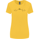 Mountain ECG Hiking Trekking Climbing Pulse Womens Wider Cut T-Shirt Yellow