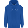 Mountain ECG Trekking Hiking Climbing Pulse Childrens Kids Hoodie Royal Blue