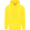 Mountain ECG Trekking Hiking Climbing Pulse Childrens Kids Hoodie Yellow