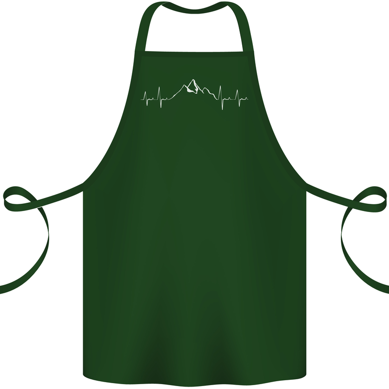 Mountain ECG Trekking Hiking Climbing Pulse Cotton Apron 100% Organic Forest Green