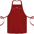 Mountain ECG Trekking Hiking Climbing Pulse Cotton Apron 100% Organic Maroon