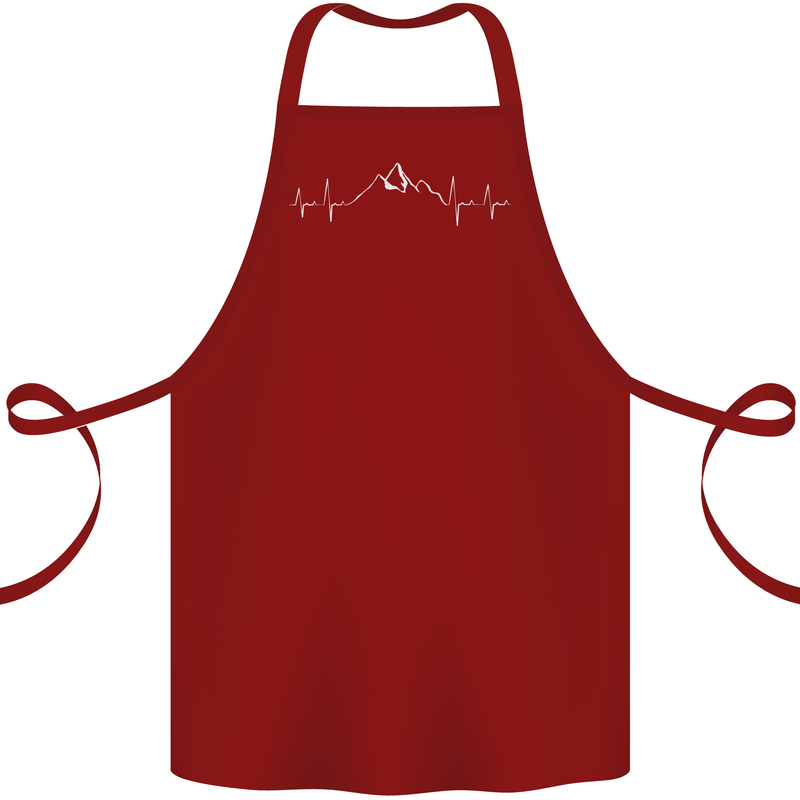 Mountain ECG Trekking Hiking Climbing Pulse Cotton Apron 100% Organic Maroon