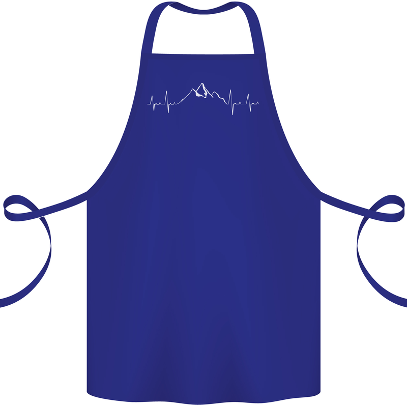 Mountain ECG Trekking Hiking Climbing Pulse Cotton Apron 100% Organic Royal Blue