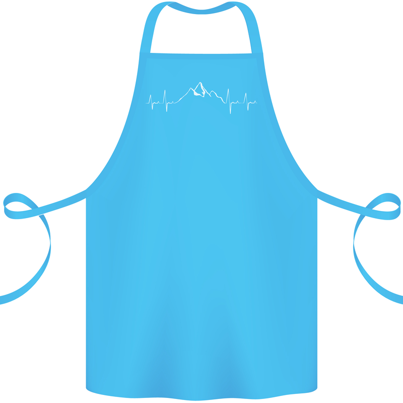 Mountain ECG Trekking Hiking Climbing Pulse Cotton Apron 100% Organic Turquoise