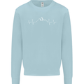 Mountain ECG Trekking Hiking Climbing Pulse Kids Sweatshirt Jumper Light Blue
