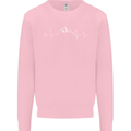Mountain ECG Trekking Hiking Climbing Pulse Kids Sweatshirt Jumper Light Pink