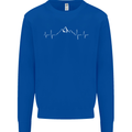 Mountain ECG Trekking Hiking Climbing Pulse Kids Sweatshirt Jumper Royal Blue