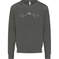 Mountain ECG Trekking Hiking Climbing Pulse Kids Sweatshirt Jumper Storm Grey