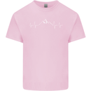 Mountain ECG Trekking Hiking Climbing Pulse Kids T-Shirt Childrens Light Pink