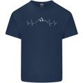 Mountain ECG Trekking Hiking Climbing Pulse Kids T-Shirt Childrens Navy Blue