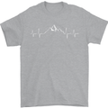 Mountain ECG Trekking Hiking Climbing Pulse Mens T-Shirt 100% Cotton Sports Grey