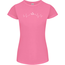 Mountain ECG Trekking Hiking Climbing Pulse Womens Petite Cut T-Shirt Azalea