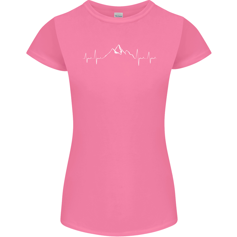 Mountain ECG Trekking Hiking Climbing Pulse Womens Petite Cut T-Shirt Azalea