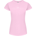 Mountain ECG Trekking Hiking Climbing Pulse Womens Petite Cut T-Shirt Light Pink