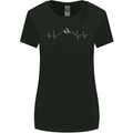 Mountain ECG Trekking Hiking Climbing Pulse Womens Wider Cut T-Shirt Black
