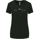 Mountain ECG Trekking Hiking Climbing Pulse Womens Wider Cut T-Shirt Black