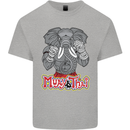 Muay Thai Elephant Contact Martial Arts MMA Kids T-Shirt Childrens Sports Grey