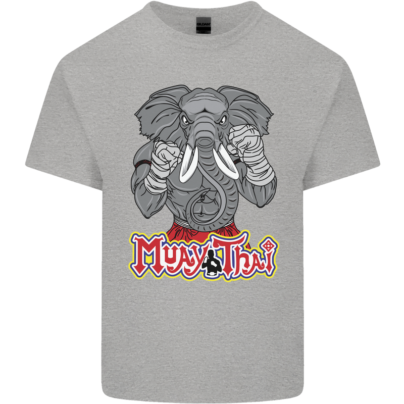 Muay Thai Elephant Contact Martial Arts MMA Kids T-Shirt Childrens Sports Grey
