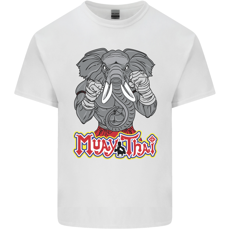 Muay Thai Elephant Contact Martial Arts MMA Kids T-Shirt Childrens White