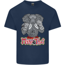 Muay Thai Elephant Contact Martial Arts MMA Mens Cotton T-Shirt Tee Top Navy Blue