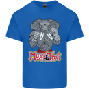Muay Thai Elephant Contact Martial Arts MMA Mens Cotton T-Shirt Tee Top Royal Blue