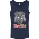 Muay Thai Elephant Contact Martial Arts MMA Mens Vest Tank Top Navy Blue