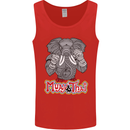 Muay Thai Elephant Contact Martial Arts MMA Mens Vest Tank Top Red