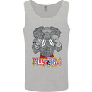 Muay Thai Elephant Contact Martial Arts MMA Mens Vest Tank Top Sports Grey