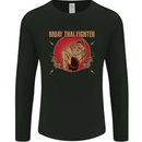 Muay Thai Fighter Contact MMA Martial Arts Mens Long Sleeve T-Shirt Black