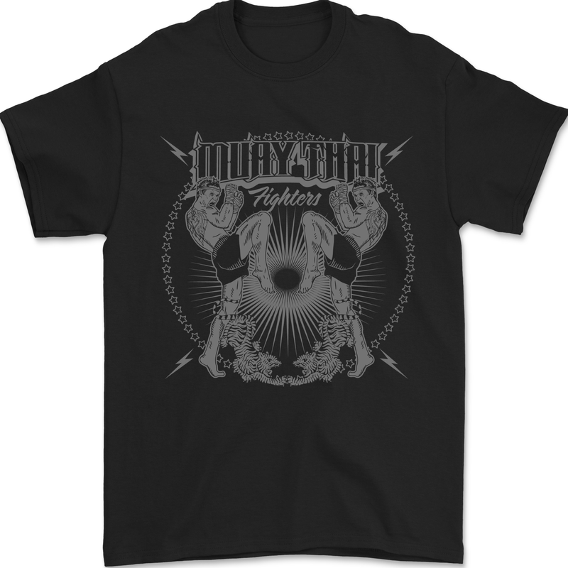 Muay Thai Fighters Martial Arts MMA Mens T-Shirt 100% Cotton Black