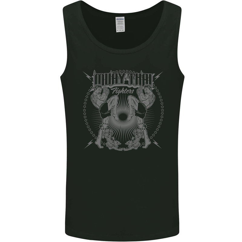 Muay Thai Fighters Martial Arts MMA Mens Vest Tank Top Black