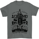 Muay Thai Full Contact Martial Arts MMA Mens T-Shirt 100% Cotton Charcoal
