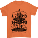 Muay Thai Full Contact Martial Arts MMA Mens T-Shirt 100% Cotton Orange