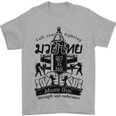Muay Thai Full Contact Martial Arts MMA Mens T-Shirt 100% Cotton Sports Grey