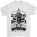 Muay Thai Full Contact Martial Arts MMA Mens T-Shirt 100% Cotton White