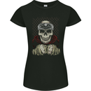 Muay Thai Kickboxing Skull Fighter MMA Boxing Womens Petite Cut T-Shirt Black