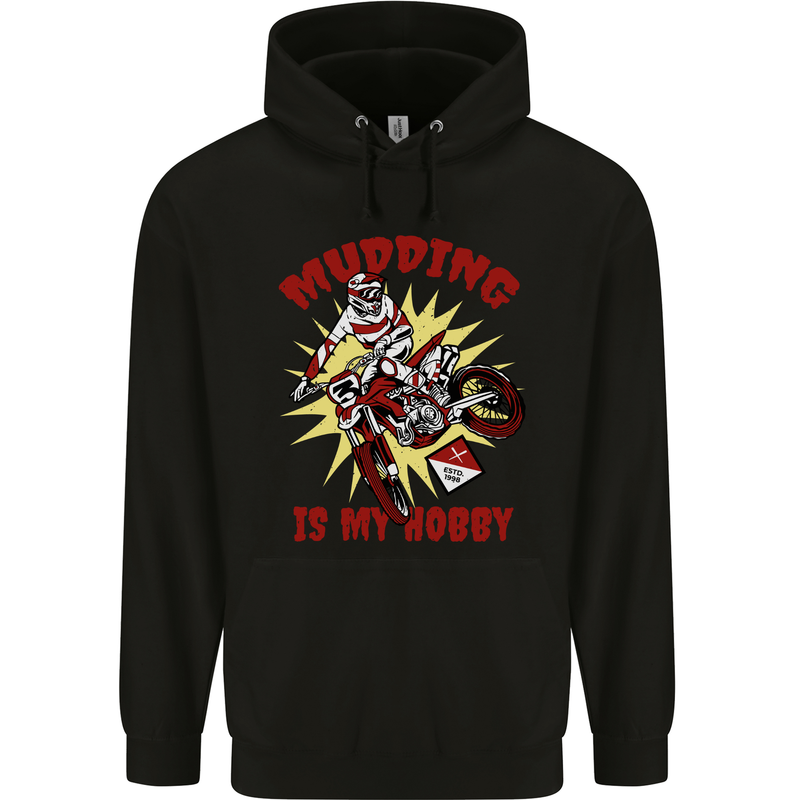 Mudding Hobby Motocross Dirt Bike MotoX Mens 80% Cotton Hoodie Black