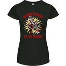 Mudding Hobby Motocross Dirt Bike MotoX Womens Petite Cut T-Shirt Black