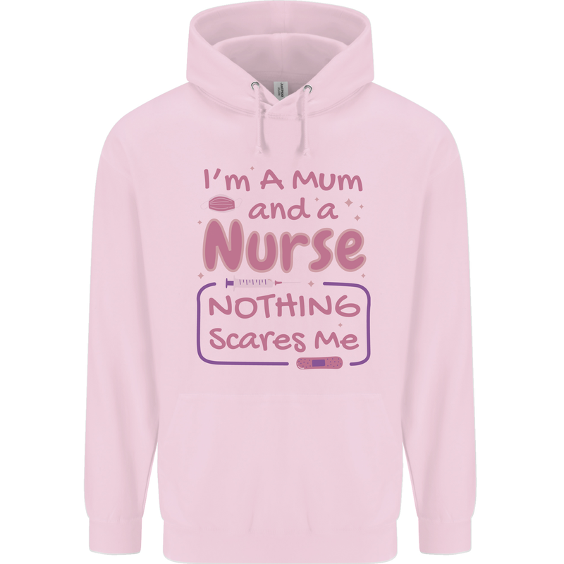 Mum and a Nurse Funny Mothers Day Gift Childrens Kids Hoodie Light Pink
