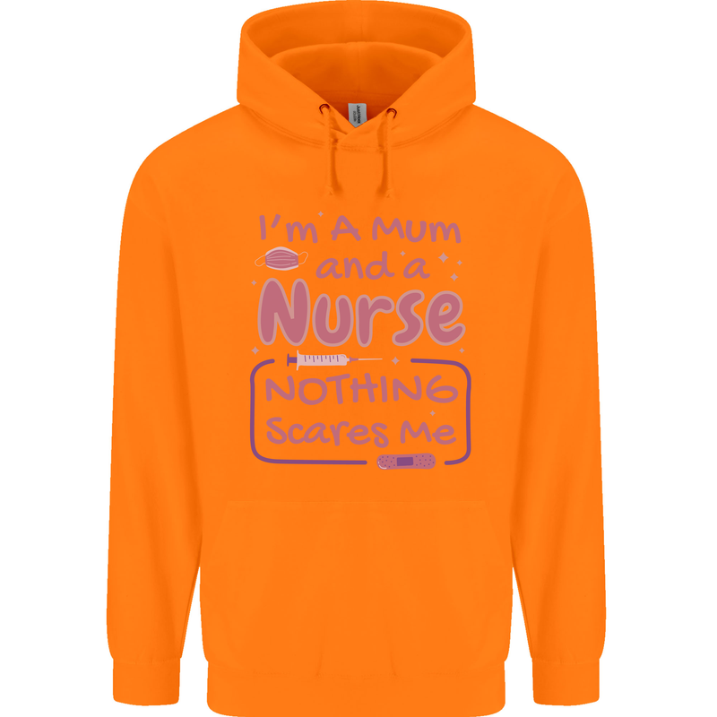 Mum and a Nurse Funny Mothers Day Gift Childrens Kids Hoodie Orange