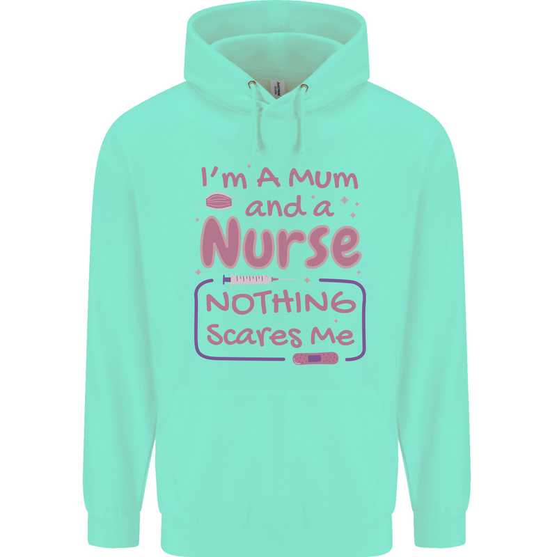 Mum and a Nurse Funny Mothers Day Gift Childrens Kids Hoodie Peppermint