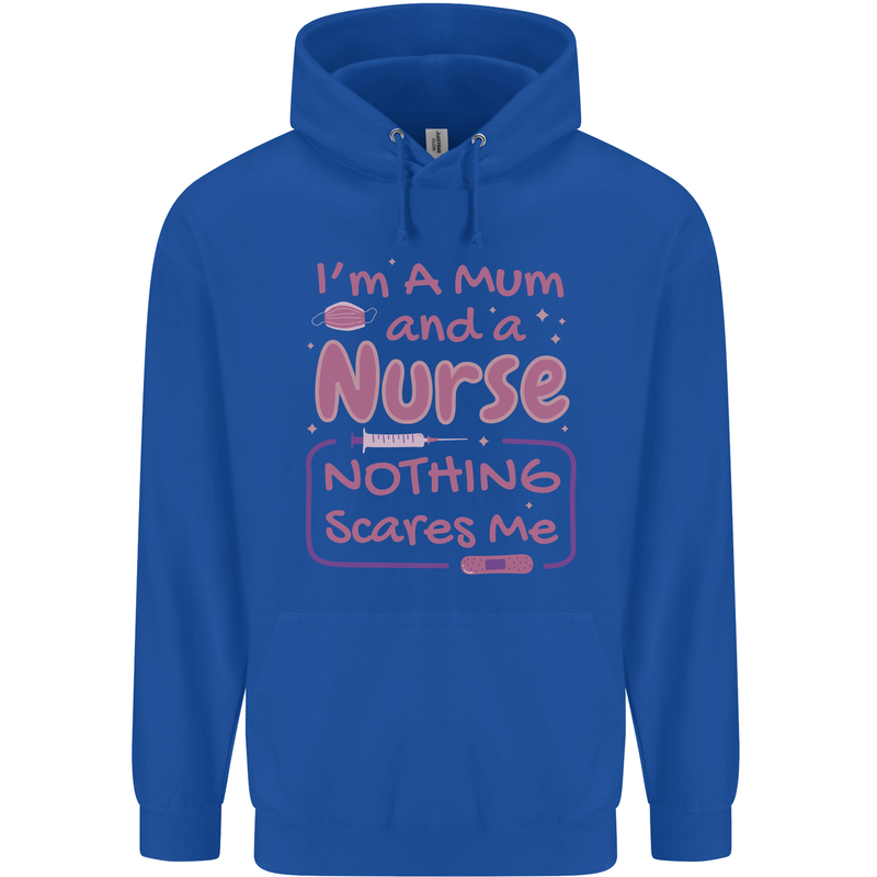 Mum and a Nurse Funny Mothers Day Gift Childrens Kids Hoodie Royal Blue