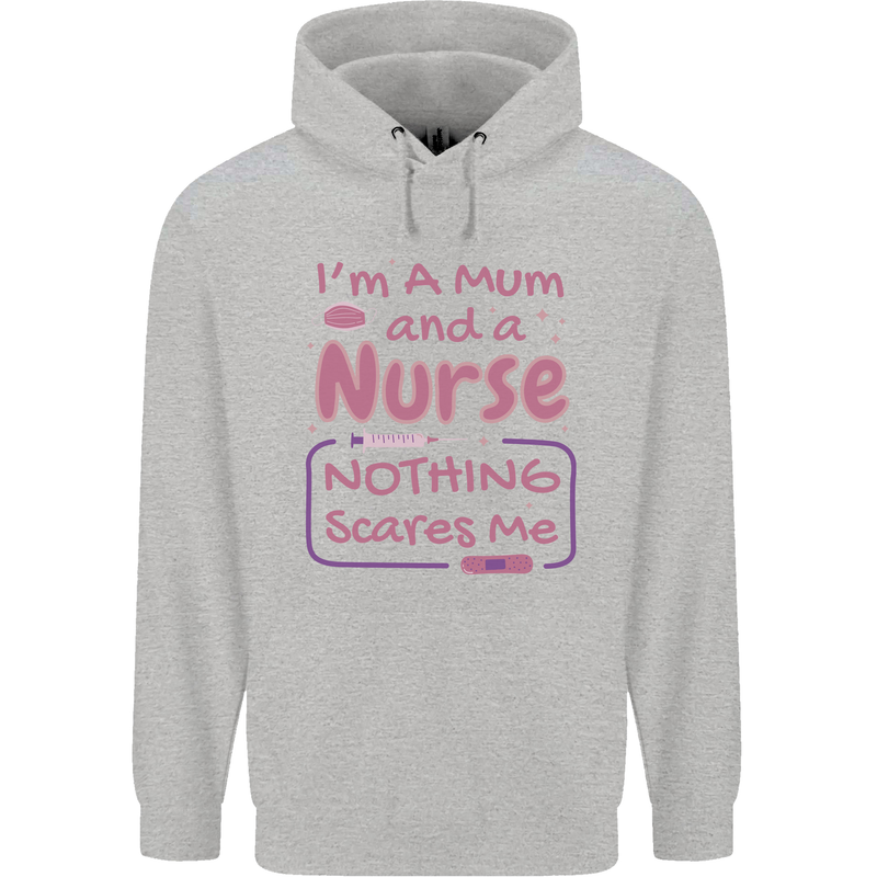 Mum and a Nurse Funny Mothers Day Gift Childrens Kids Hoodie Sports Grey