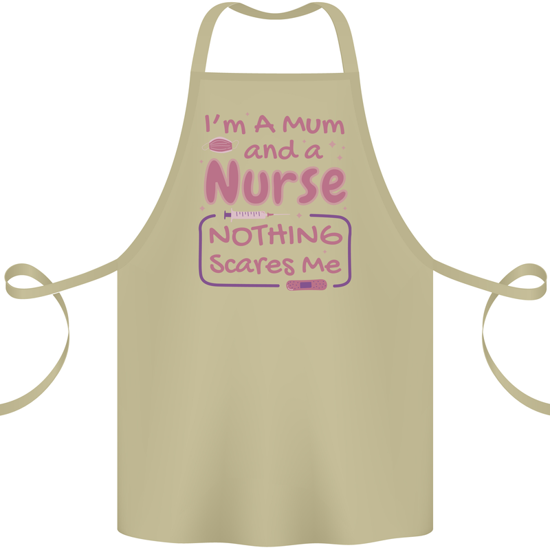 Mum and a Nurse Funny Mothers Day Gift Cotton Apron 100% Organic Khaki