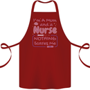 Mum and a Nurse Funny Mothers Day Gift Cotton Apron 100% Organic Maroon