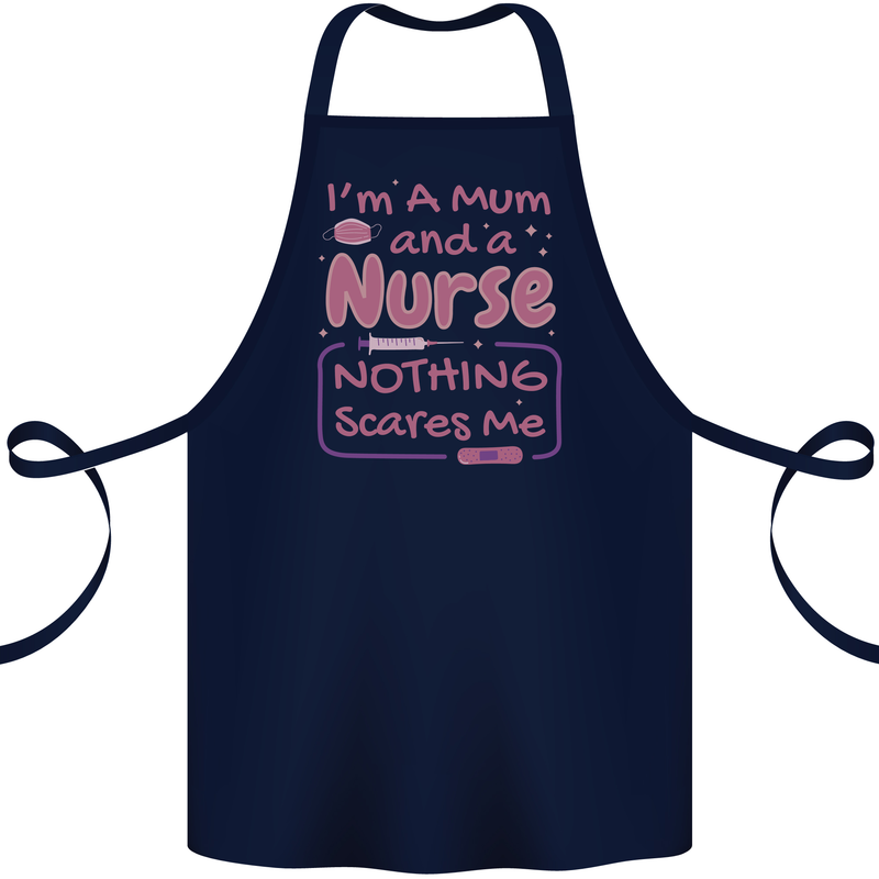 Mum and a Nurse Funny Mothers Day Gift Cotton Apron 100% Organic Navy Blue