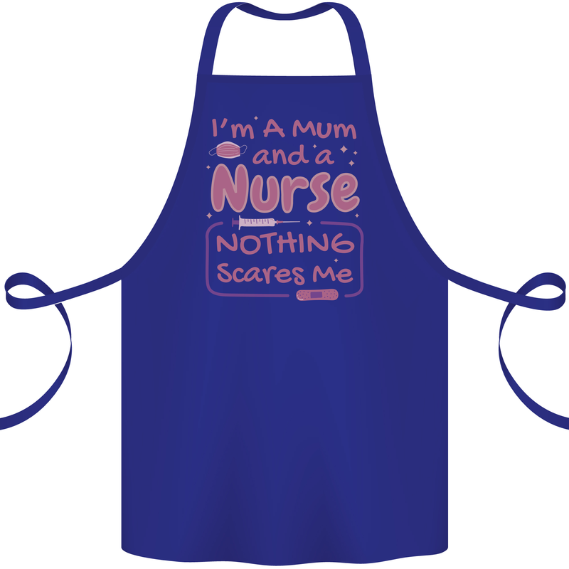 Mum and a Nurse Funny Mothers Day Gift Cotton Apron 100% Organic Royal Blue