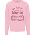 Mum and a Nurse Funny Mothers Day Gift Kids Sweatshirt Jumper Light Pink